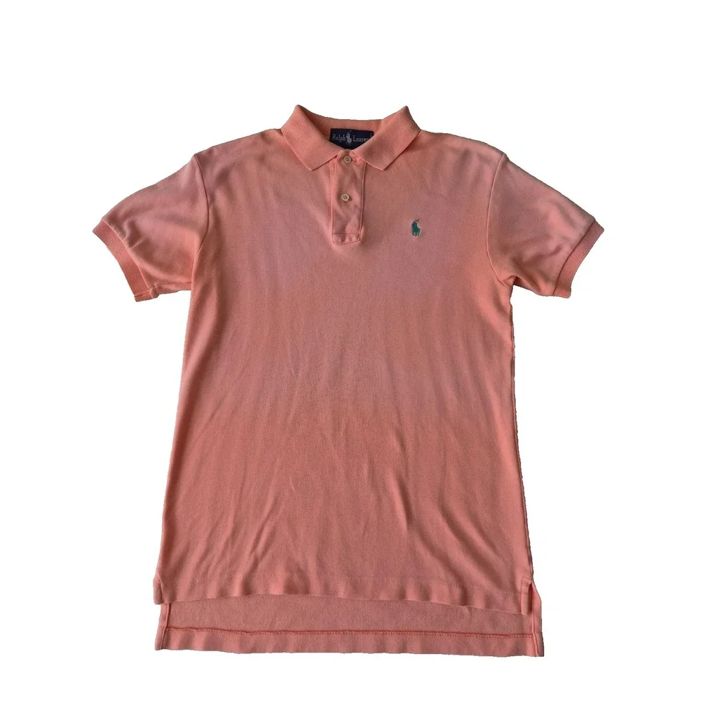 Polo Ralph Lauren Polo Shirt Mens M Pink Short Sleeve Pony Logo Cotton Classic‎